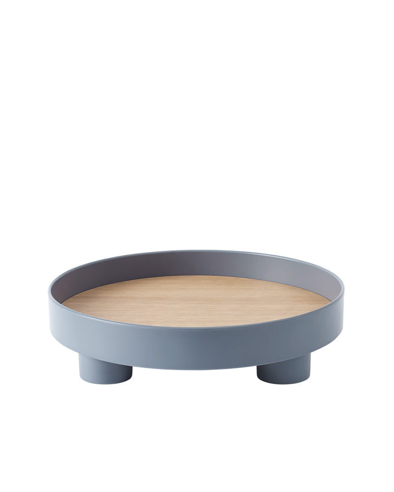 Platform - Blue serving tray with oak board